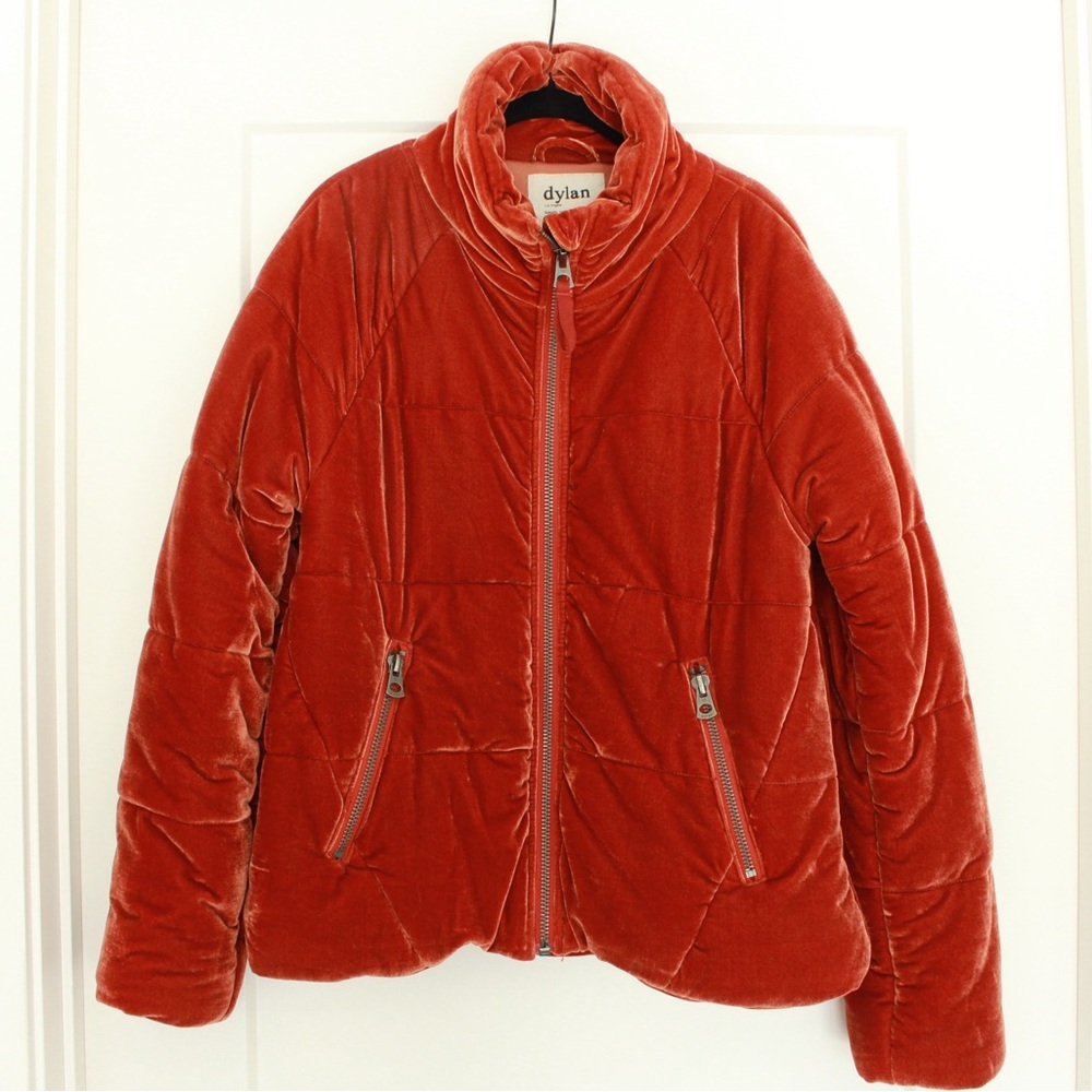 DYLAN Crushed Velvet Puffer Coat